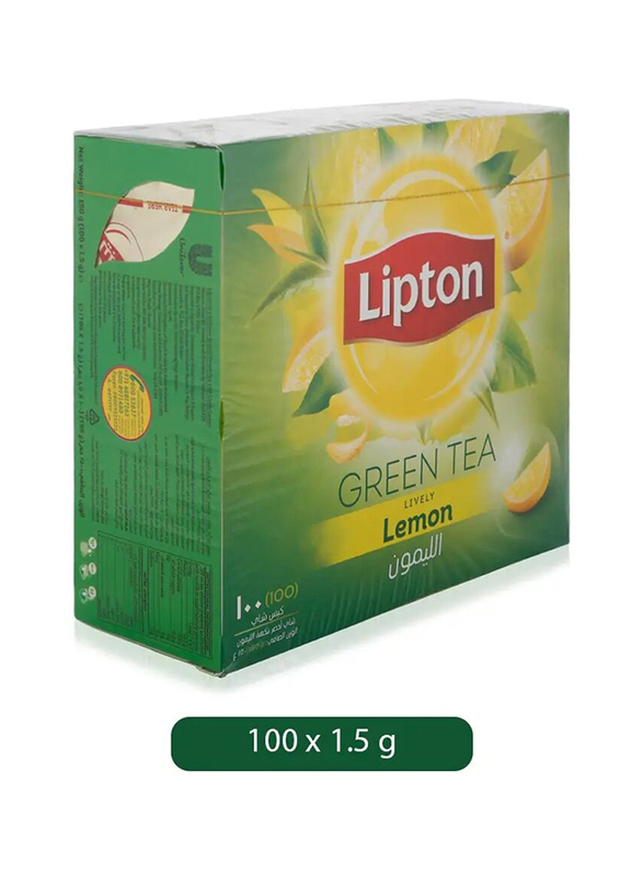 Lipton Green Tea Bags Lemon - 100 Tea Bags