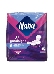 Nana Good Night Ultra Thin Sanitary Pads, White, 8 Pads