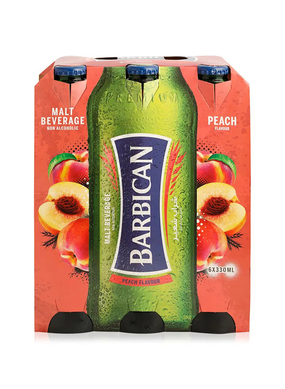 Barbican Peach Flavor Non Alcoholic Malt Beverage - 6 x 330ml