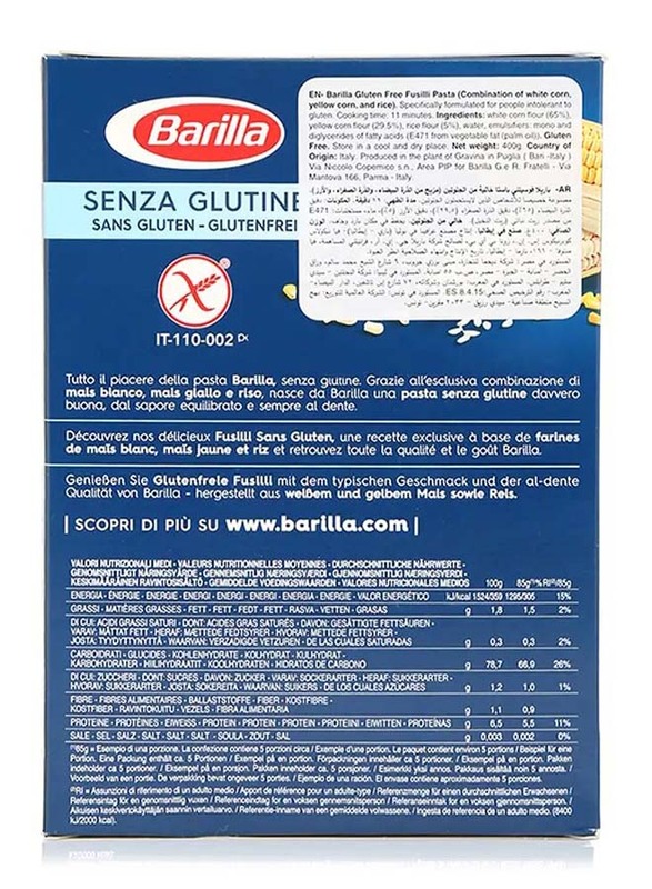 Barilla Gluten Free Fusilli Pasta - 400 g