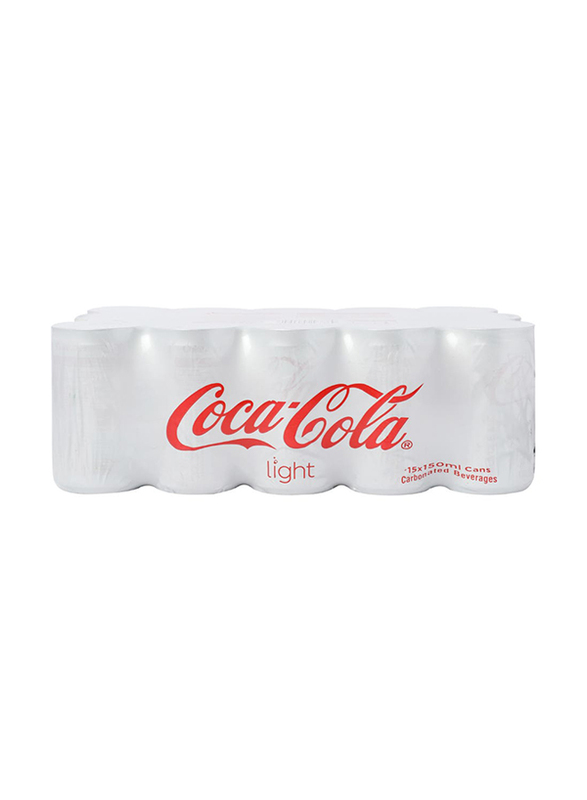 Coca Cola Light Carbonated Soft Drink Cans, 15 x 150ml
