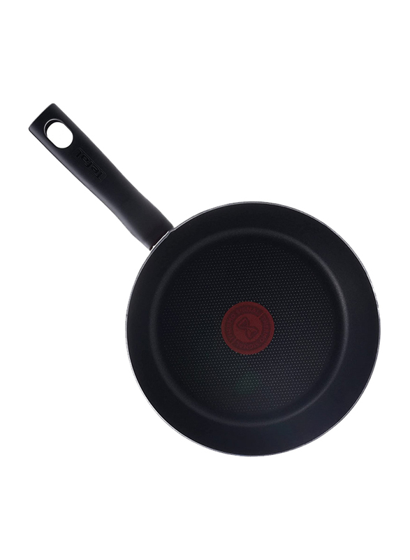 Tefal 30cm G6 Round Tempo Flame Frypan, Black/Red