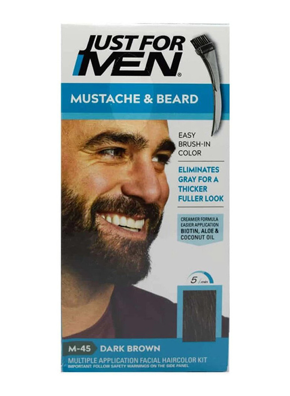 Just for Men Moustache and Beard Colour, M45 Dark Brown Black