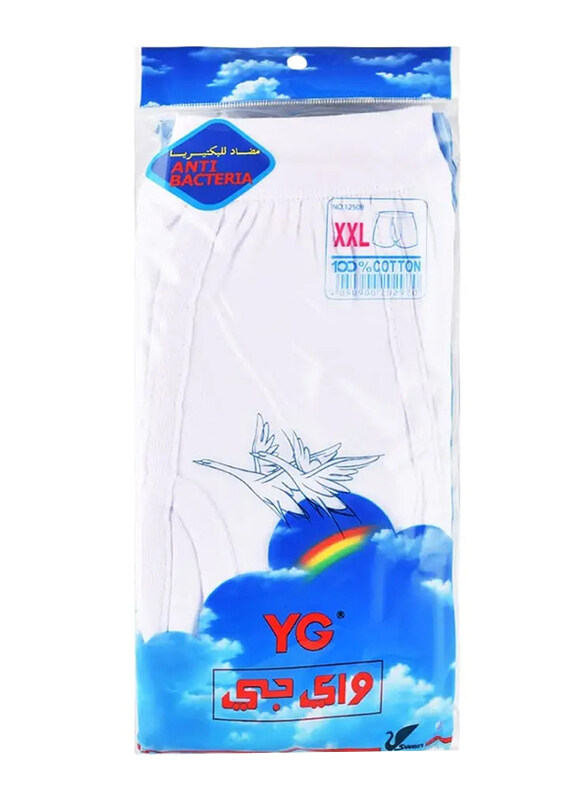 

Y.G Bacteria Brief for Men, White, XXL