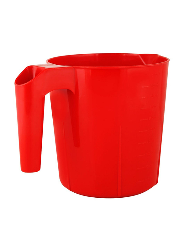 Cosmoplast Plastic Bathing Jug, Red, 1 Liter