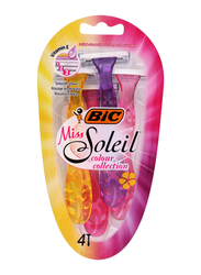 BiC Miss Soleil Color Collection Razor, 4 Pieces