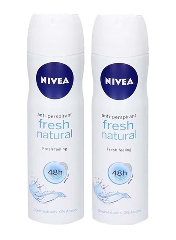 Nivea Fresh Natural Deodorant, 300ml, 2 Pieces