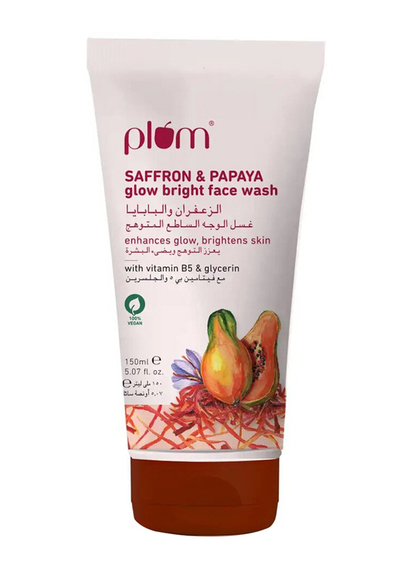 Plum Saffron & Papaya Glow Bright Face Wash, 150ml