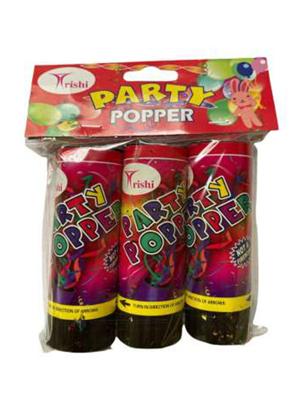 

Trishi Party Popper, 11cm, 3 Pieces, Multicolour
