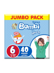 Sanita Bambi Baby Diapers, Jumbo Pack, Size 6, XX-Large, 18+ Kg, 40 Count