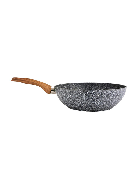 Homeway 30cm Marble Coated Fry Pan, Black/Brown