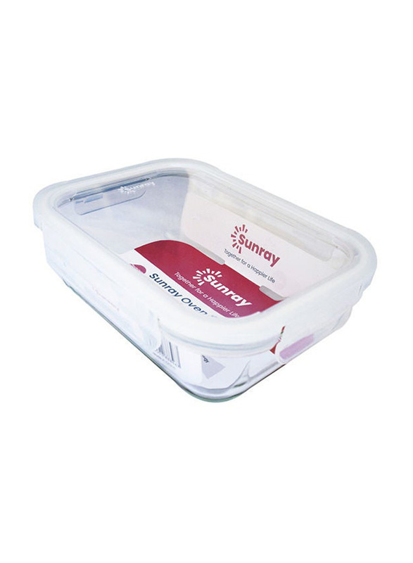 Sunray Glass Round Food Container, 950ml, Clear