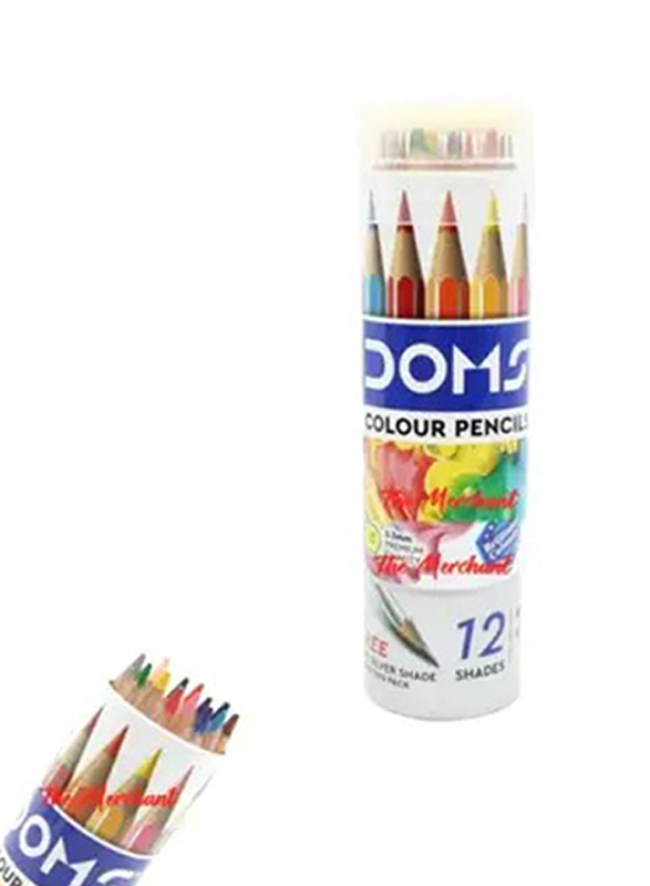 Doms Super Soft Half Size Colour Pencils, 12 Pieces