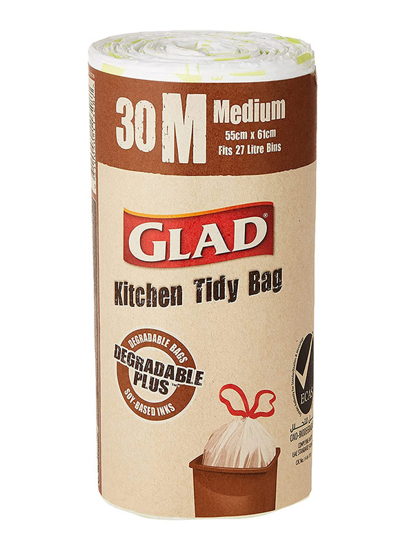 Glad Kitchen Tidy Degradable Plus Bags, Medium, 30 Pieces