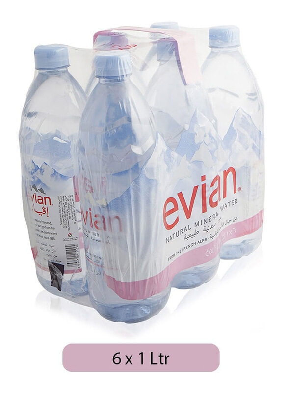 

Evian Natural Mineral Water - 6 x 1 Ltr