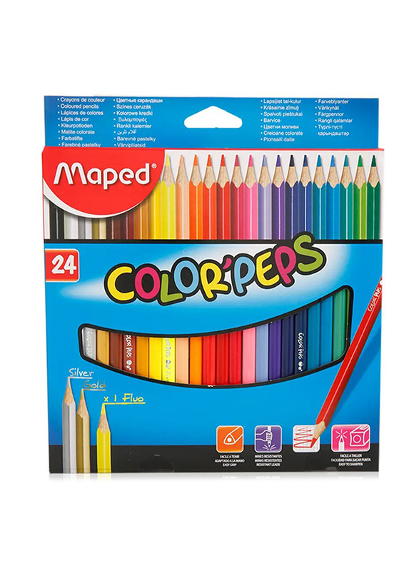 Maped Colour Peps Pencils, 24 Pieces, Multicolour