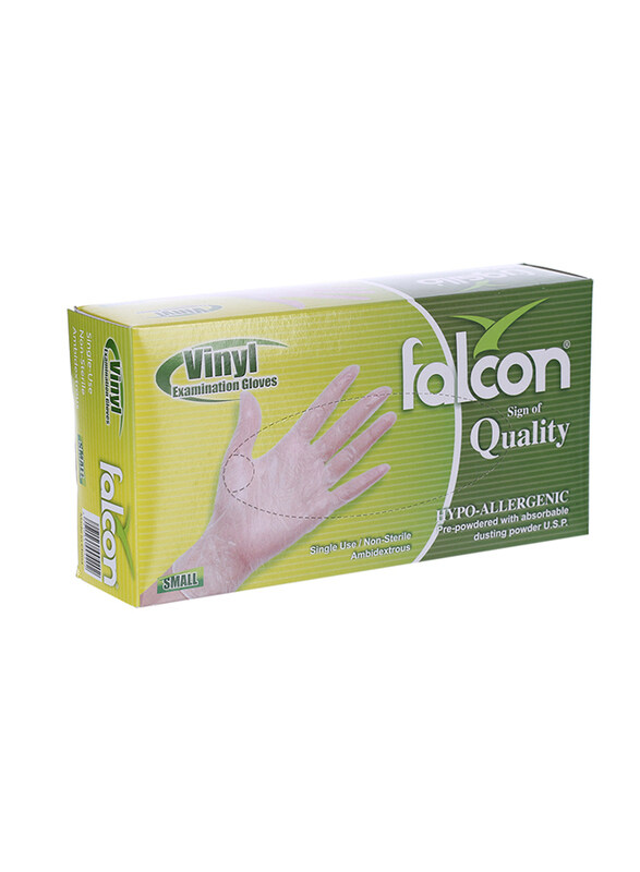 

Falcon Vinyl Examination Gloves, 100 Pieces, Small
