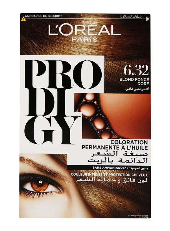 L'Oreal Paris Prodigy Permanent Oil Hair Color - 60 ml - 6.32 Dark Golden Blonde