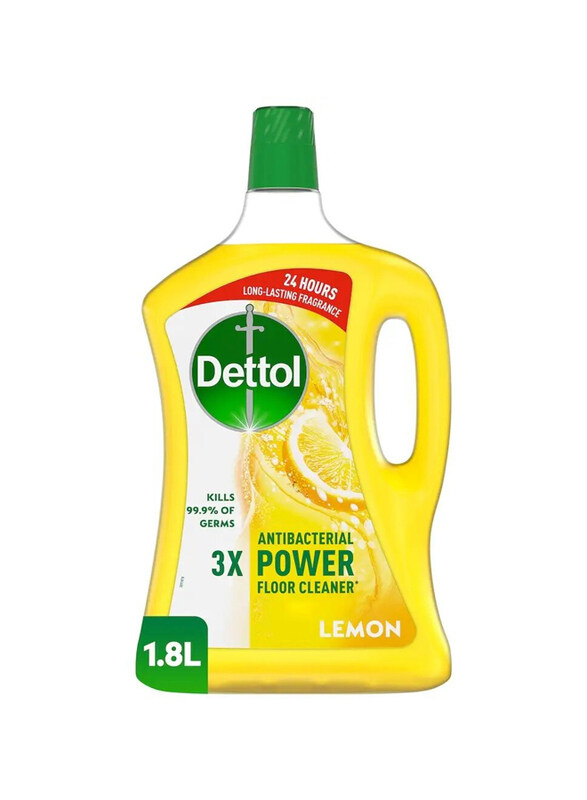 Dettol Lemon Antibacterial Power Floor Cleaner, 2 Bottle x 1.8 Liters