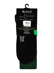 Byford London Bamboo Blended Socks, Black/Green, 7-11 UK
