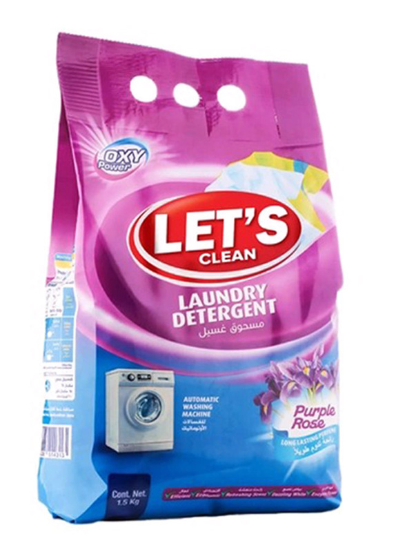 Let's Clean Purple Rose Detergent Powder, 1.5Kg