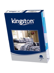Kingston Pillow Cover, 180 Thread Count, 2 Pieces, White/Blue