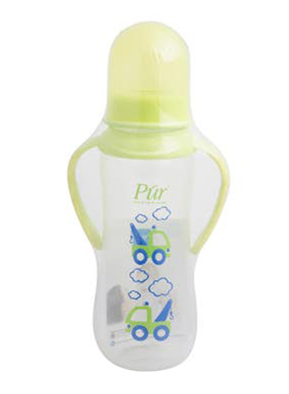 Pur Shaped PA Nipple Bottle with Handle 250ml, Yellow