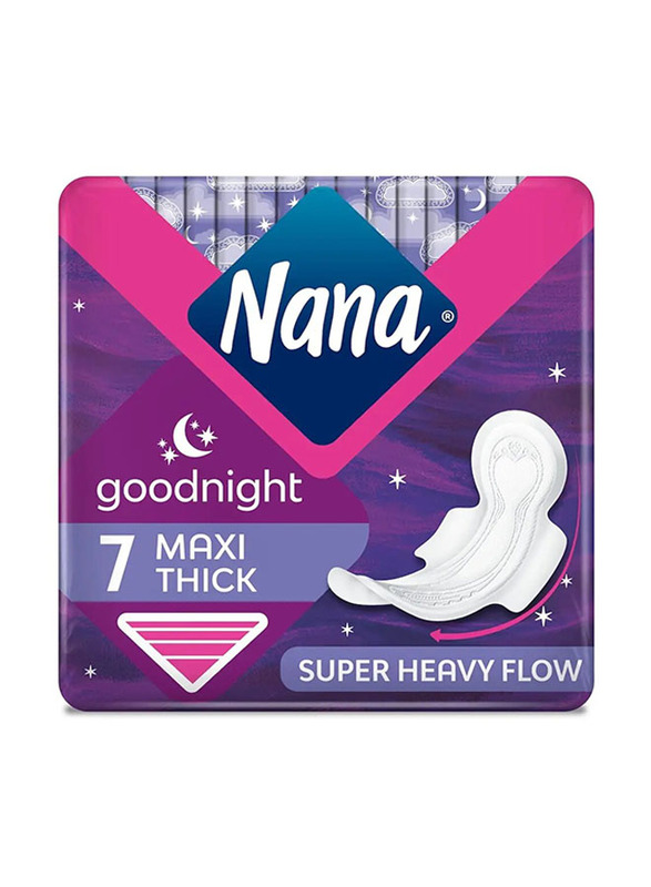 Nana Maxi Goodnight Wings Sanitary Pads - 7 Pieces