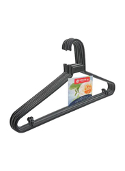 Lion Star Plastic Hanger Set, 6 Pieces, Black