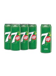 7UP, Carbonated Soft Drink, Cans, 6 x 245 ml