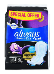 Always Dreamzz Maxi Thick Sanitary Pads - Special Offer, Night Long - 20 Count
