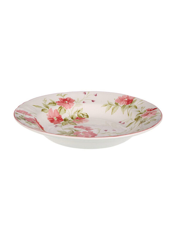 

Claytan Wild Rose Soup Plate, White/Red