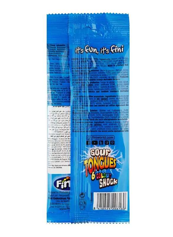 Fini Sour Tongues 6 Colour Belts Candy - 100g