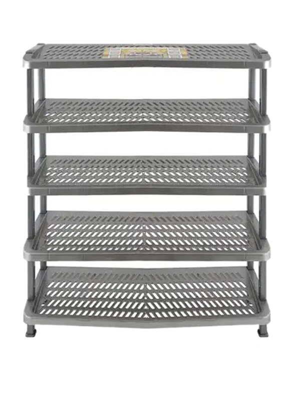 Lion Star A-55 Maxi Shoes Rack 5 Shelf, Grey