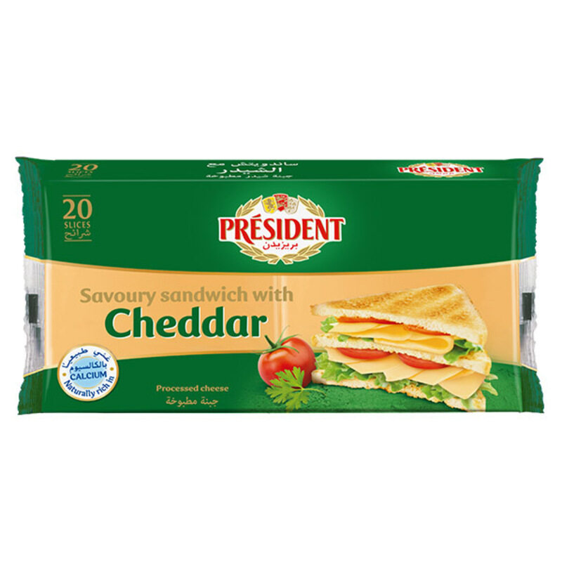 

President Sandwich Cheddar Cheese, 400 g