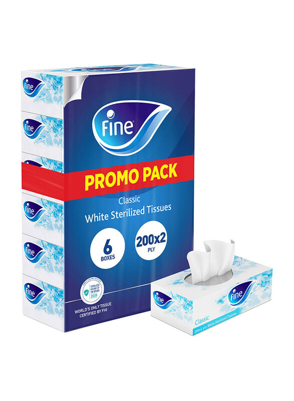 

Fine 2-Ply Classic Sterilized Facial Tissues, 6 x 200 Sheets