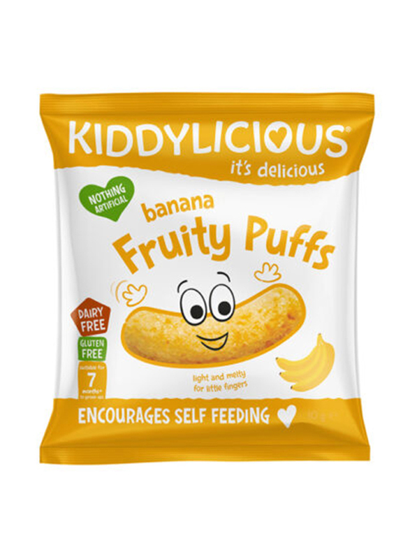 Kiddylicious Banana Fruity Puffs, 7+ Months, 10g