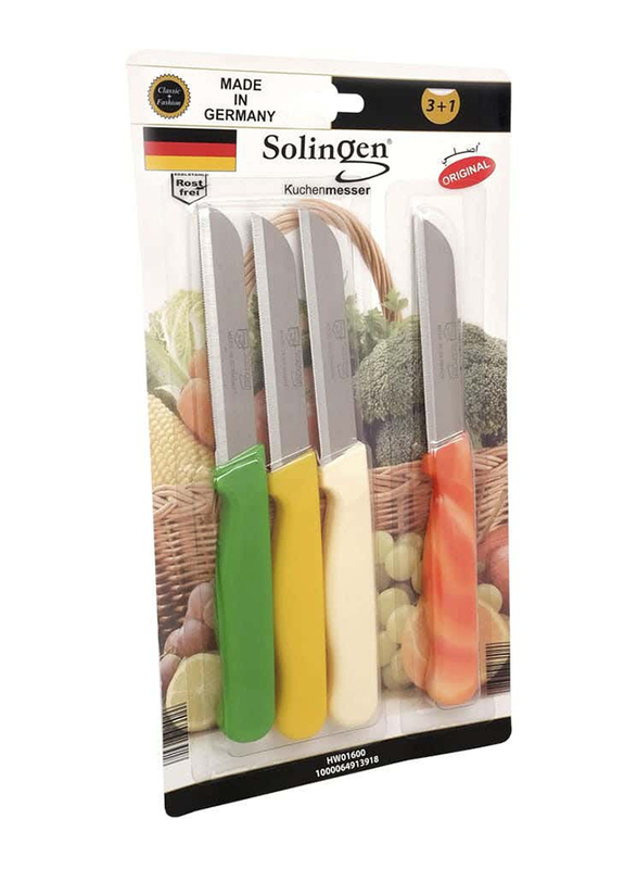 Solingen 4-Piece Stainless Steel Blade Multipurpose Knife, HW01600, Multicolour