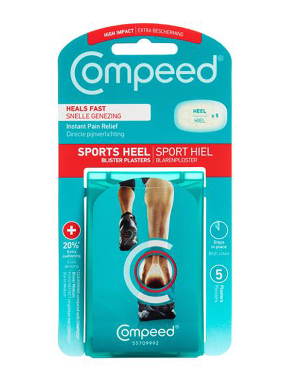 Compeed Sports Heel Blister Plasters, 5 Patches, Multicolour