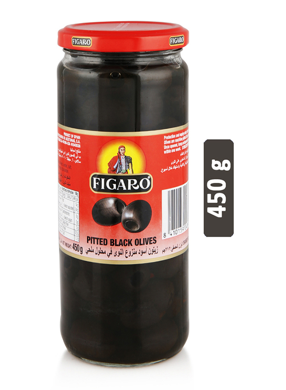 Figaro Plain Pitted Black Olives, 450 g