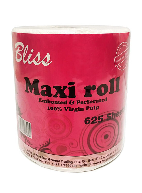 

Bliss Maxi Rolls Embossed & Perforated, 625 Sheets