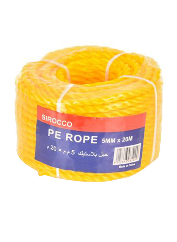 Sirocco Pe Rope with Head Card, 5mmx20m, Yellow