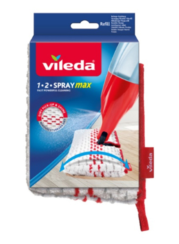 Vileda Promist Max Flat Floor Spray Mop Refills, Red/White