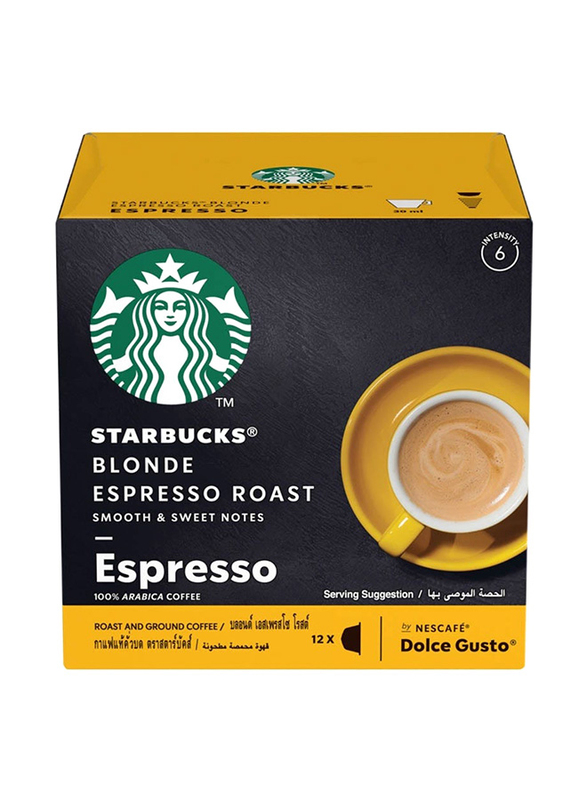 Starbucks Blonde Espresso Roast by Nescafe Dolce Gusto Blonde Roast Coffee Pods, 12 x 66g