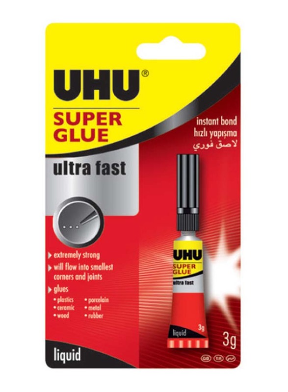 UHU Super Glue, 3g, Yellow/Red