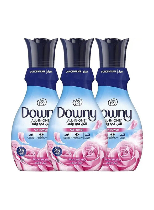 

Downy Floral Breeze All in one Fabric Softener, 3 x 1L