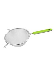 Fackelmann 16cm Stainless Steel Strainer, Silver/Green