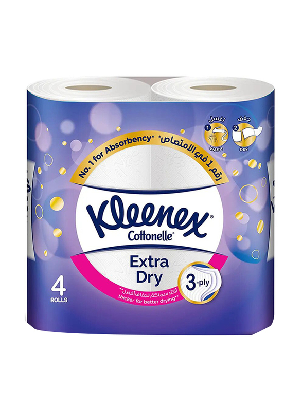 Kleenex Cottonelle Extra Dry Toilet Tissues - 4 x 160 Sheets