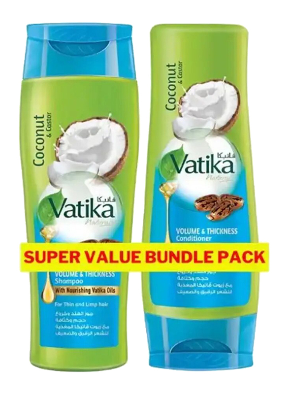 Vatika Coconut & Castor Shampoo 400ml + Conditioner 400ml