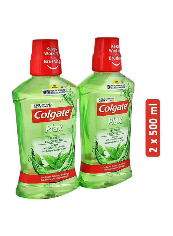 Colgate Plax Fresh Tea Mouthwash - 500 ml (2 Pack)